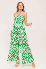 ANGELIC TOUCH GREEN WOVEN JUMPSUIT - Flying Tomato - Flyclothing LLC