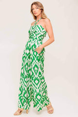 ANGELIC TOUCH GREEN WOVEN JUMPSUIT - Flying Tomato - Flyclothing LLC
