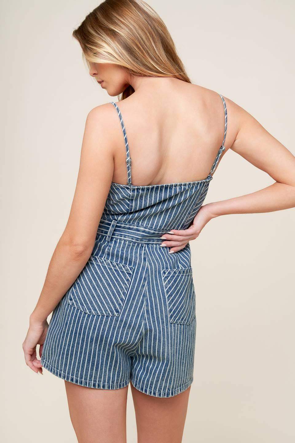 KEEP IT STYLISH DENIM ROMPER - Flying Tomato - Flyclothing LLC
