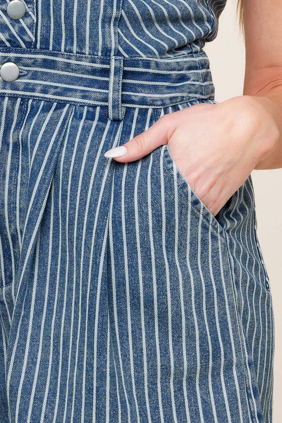 KEEP IT STYLISH DENIM ROMPER - Flying Tomato - Flyclothing LLC
