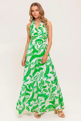 GARDEN WHISPER GREEN WOVEN JUMPSUIT - Flying Tomato - Flyclothing LLC