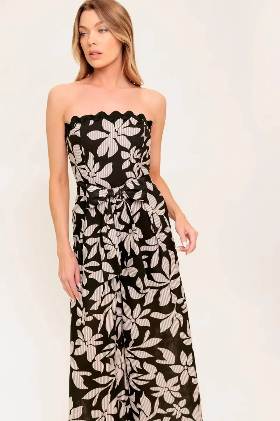 DREAMY ELEGANCE BLACK WOVEN JUMPSUIT - Flying Tomato - Flyclothing LLC