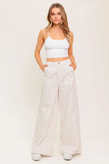 CITRUS FLOW IVORY WOVEN PANTS - Flying Tomato - Flyclothing LLC