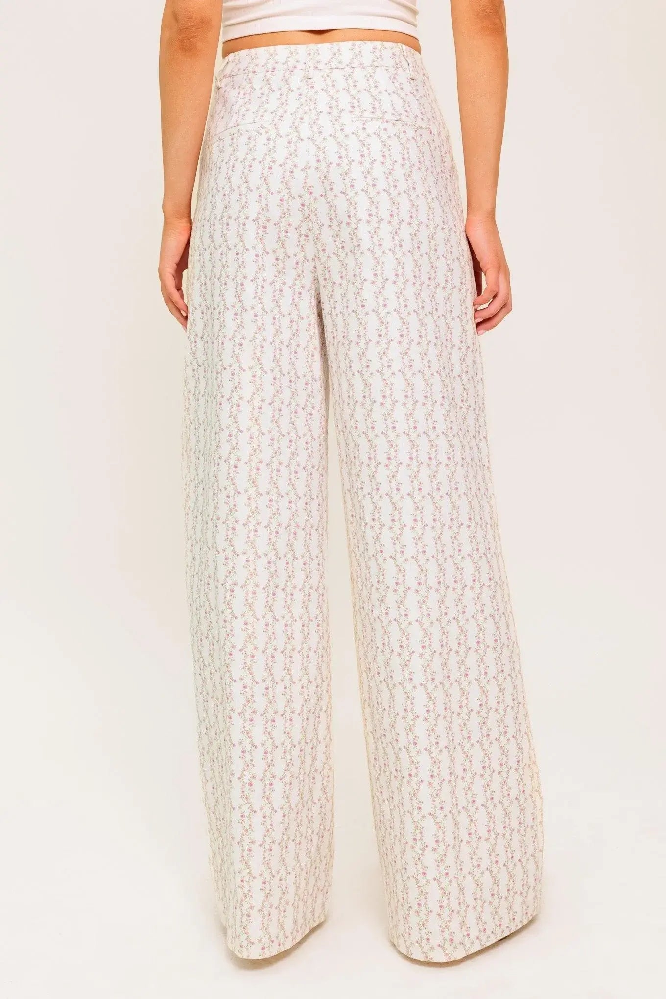 CITRUS FLOW IVORY WOVEN PANTS - Flying Tomato - Flyclothing LLC