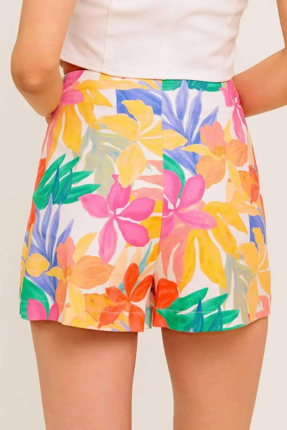 TIDAL TOUCH IVORY WOVEN SKORT - Flying Tomato - Flyclothing LLC