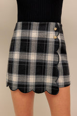 FRENCH BELL WOVEN PLAID SKORT - Flying Tomato - Flyclothing LLC
