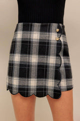 FRENCH BELL WOVEN PLAID SKORT - Flying Tomato - Flyclothing LLC