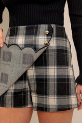 FRENCH BELL WOVEN PLAID SKORT - Flying Tomato - Flyclothing LLC