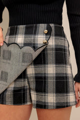 FRENCH BELL WOVEN PLAID SKORT - Flying Tomato - Flyclothing LLC