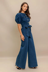 UTILITY QUEEN DENIM JUMPSUIT - Flying Tomato - Flyclothing LLC