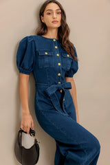UTILITY QUEEN DENIM JUMPSUIT - Flying Tomato - Flyclothing LLC