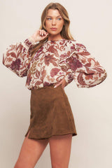 AUTUMN STARLET FAUX SUEDE SKORT - Flying Tomato - Flyclothing LLC