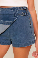 WILD BLUE MORNINGS DENIM SKORT - Flying Tomato - Flyclothing LLC