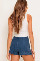 WILD BLUE MORNINGS DENIM SKORT - Flying Tomato - Flyclothing LLC