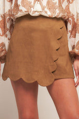 DESERT FLOWER FAUX SUEDE SKORT - Flying Tomato - Flyclothing LLC