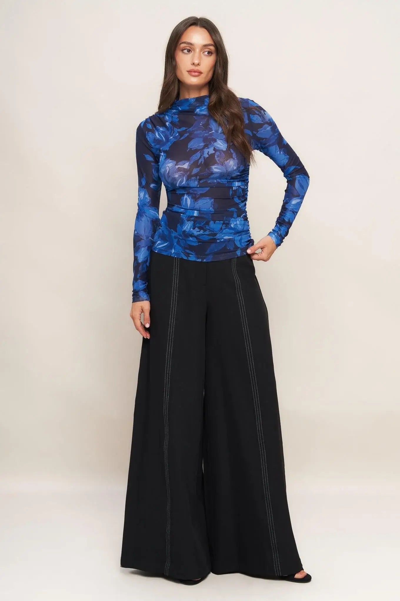 RUNWAY READY BLACK WOVEN WIDE LEG PANTS - Flying Tomato - Flyclothing LLC