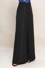 RUNWAY READY BLACK WOVEN WIDE LEG PANTS - Flying Tomato - Flyclothing LLC