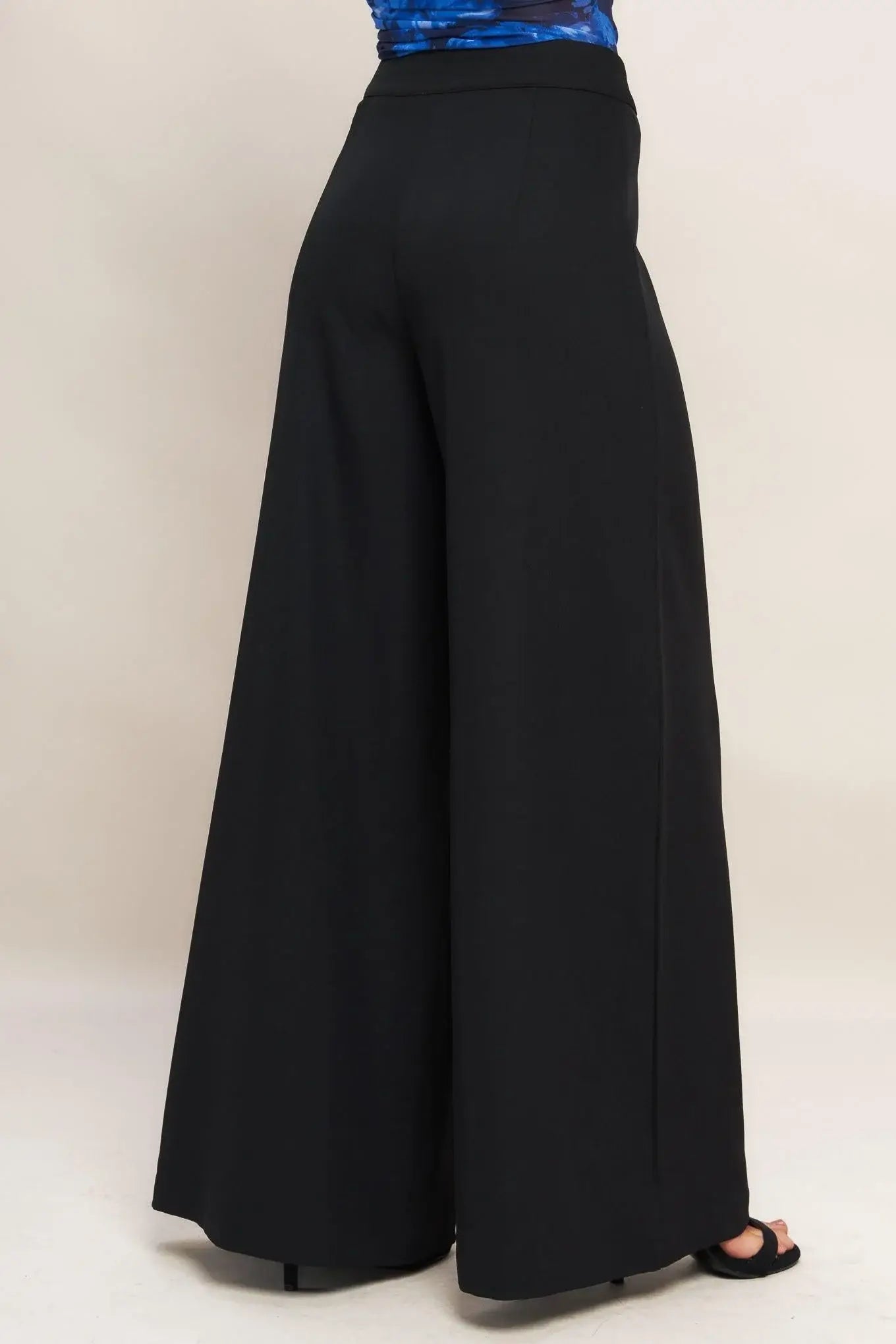 RUNWAY READY BLACK WOVEN WIDE LEG PANTS - Flying Tomato - Flyclothing LLC