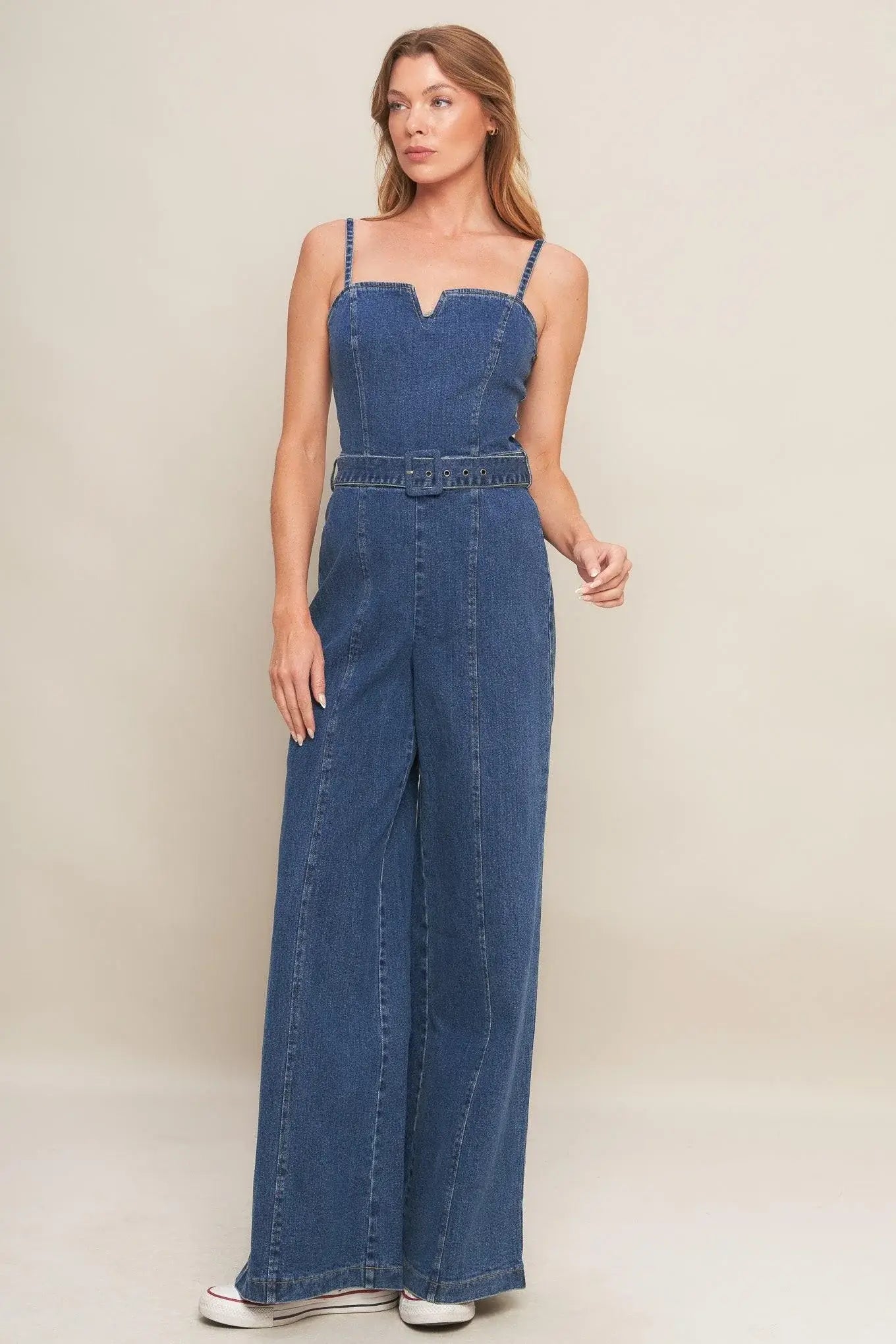 EXPERT SWEETNESS MEDIUM INDIGO DENIM JUMPSUIT - Flying Tomato - Flyclothing LLC