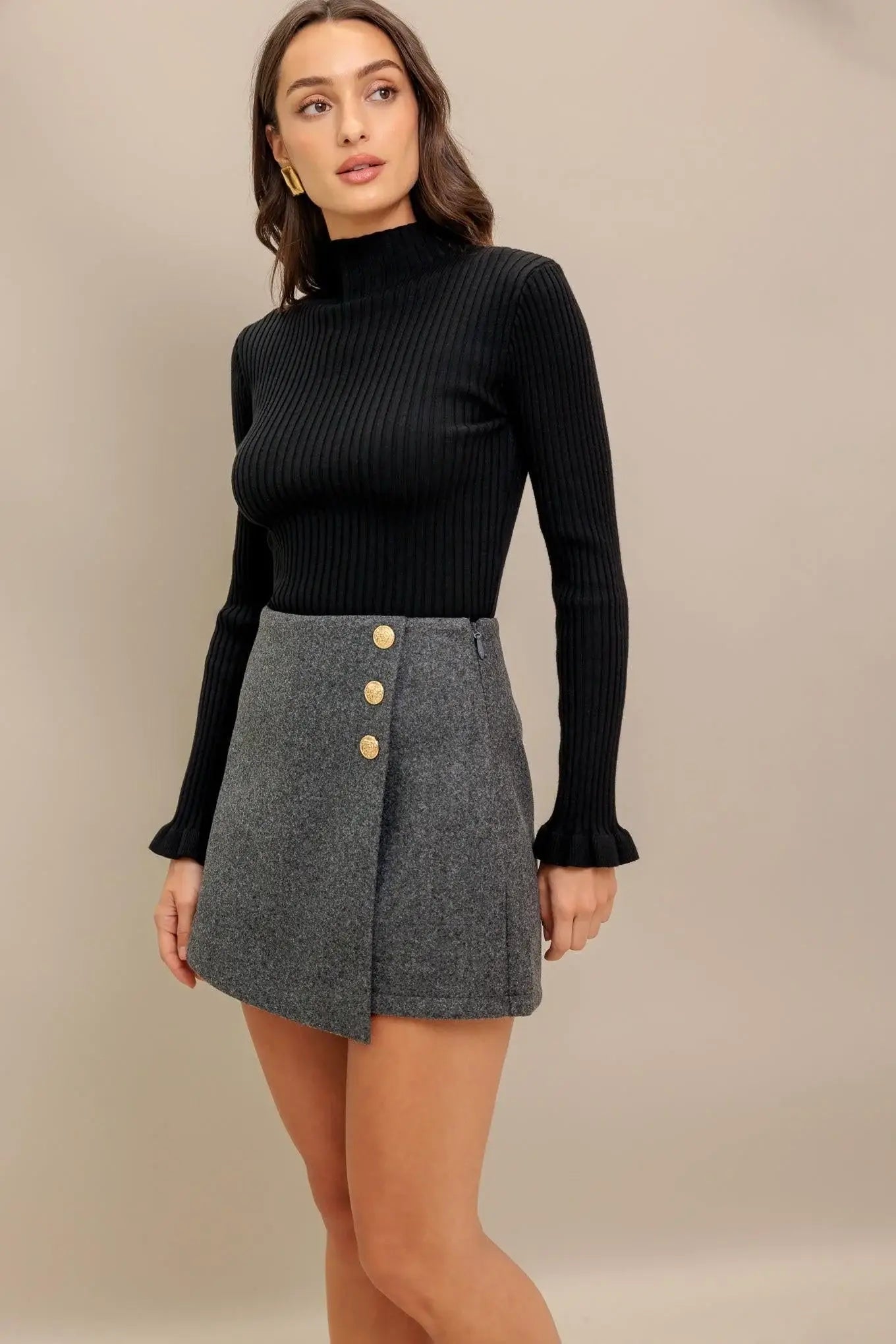PARIS STRUCTURE WOVEN SKORT - Flying Tomato - Flyclothing LLC