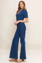SHY GIRL MEDIUM INDIGO DENIM JUMPSUIT - Flying Tomato - Flyclothing LLC