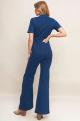 SHY GIRL MEDIUM INDIGO DENIM JUMPSUIT - Flying Tomato - Flyclothing LLC