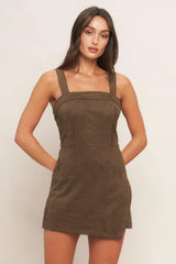 BROWN SUGAR GLOW FAUX SUEDE ROMPER - Flying Tomato - Flyclothing LLC