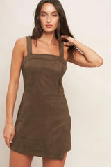 BROWN SUGAR GLOW FAUX SUEDE ROMPER - Flying Tomato - Flyclothing LLC