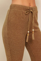 FLARE TOUCH SOLID KNIT PANTS - Flying Tomato - Flyclothing LLC