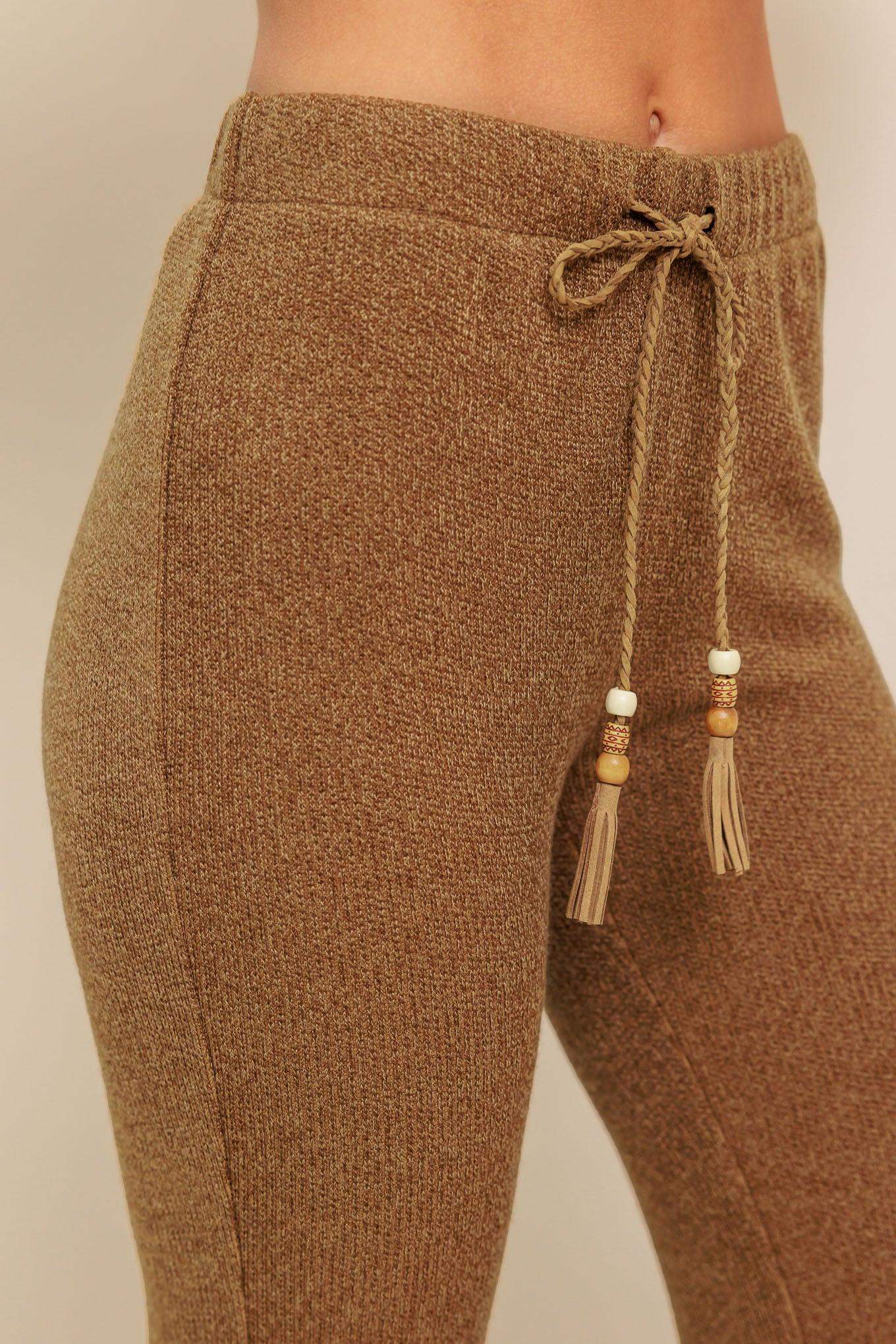 FLARE TOUCH SOLID KNIT PANTS - Flying Tomato - Flyclothing LLC