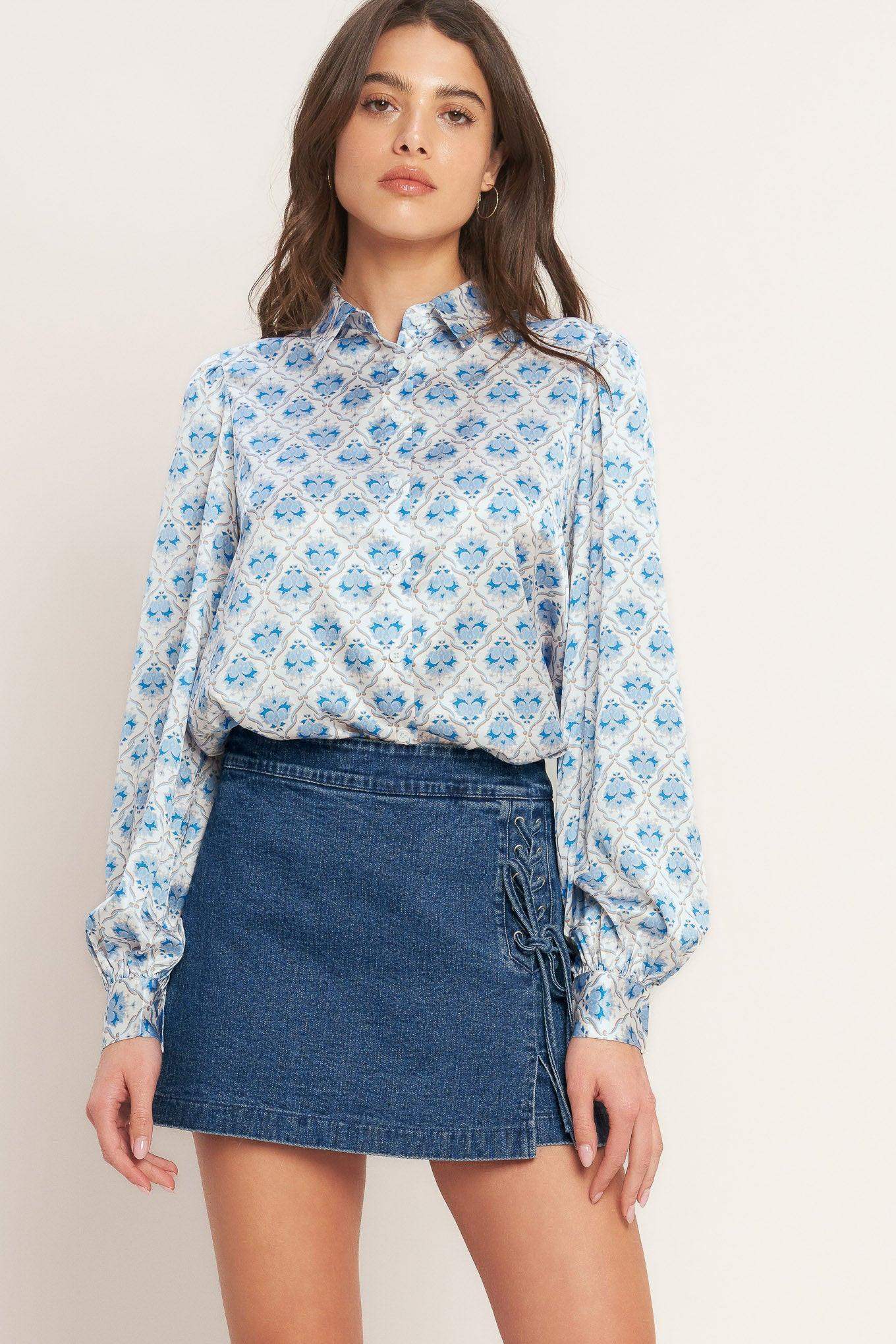 CITY LACE-UP DENIM SKORT - Flying Tomato - Flyclothing LLC
