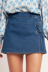 CITY LACE-UP DENIM SKORT - Flying Tomato - Flyclothing LLC