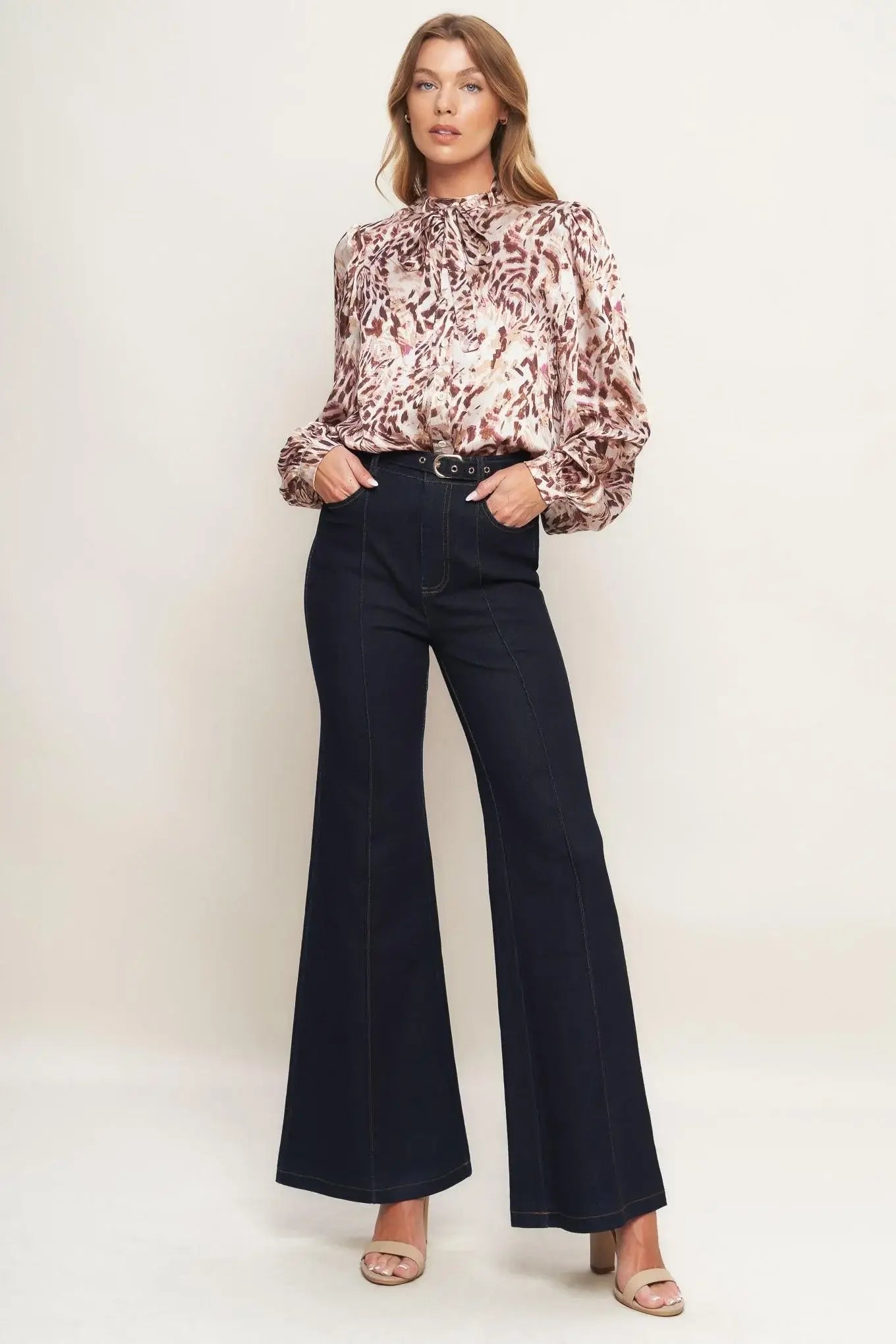 ICONIC FLARE DENIM PANTS - Flying Tomato - Flyclothing LLC