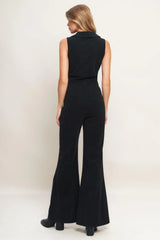STREET ICON BLACK CORDUROY JUMPSUIT - Flying Tomato - Flyclothing LLC