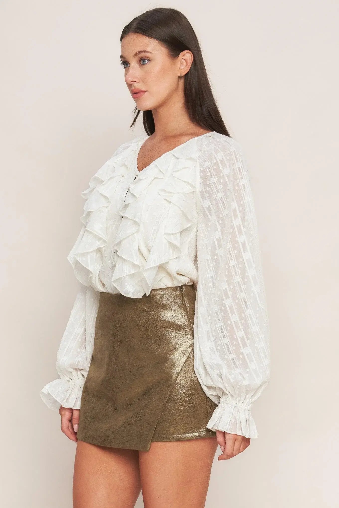 STUDIO 24K FAUX LEATHER SKORT - Flying Tomato - Flyclothing LLC