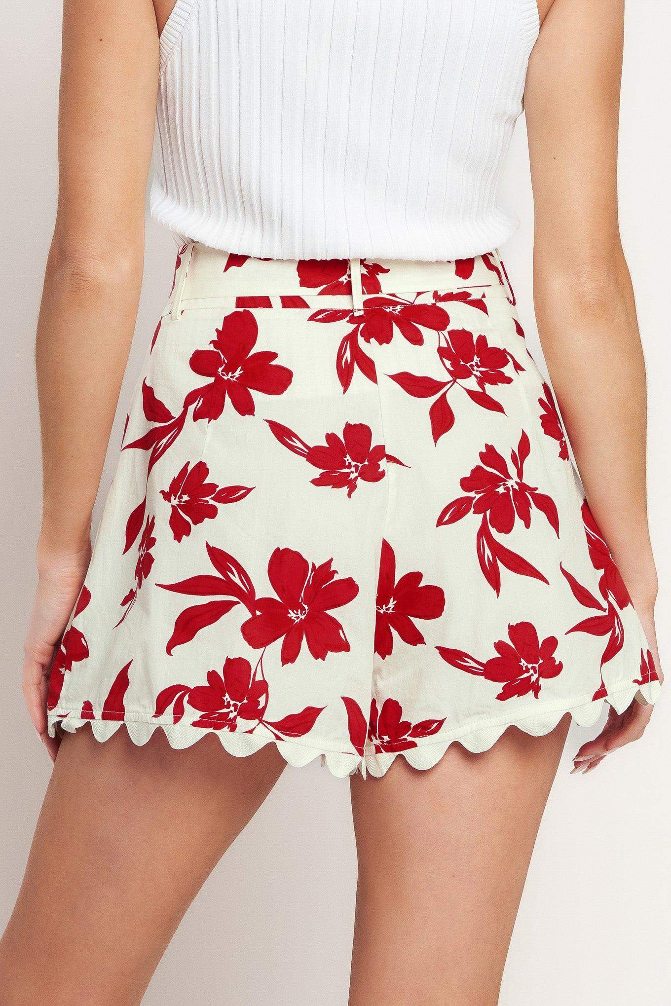 FLORAL KISS WOVEN SHORT - Flying Tomato - Flyclothing LLC