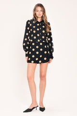 MODERN MUSE PRINTED WRAP-FRONT SIDE-TIE SKORT