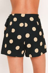 MODERN MUSE PRINTED WRAP-FRONT SIDE-TIE SKORT