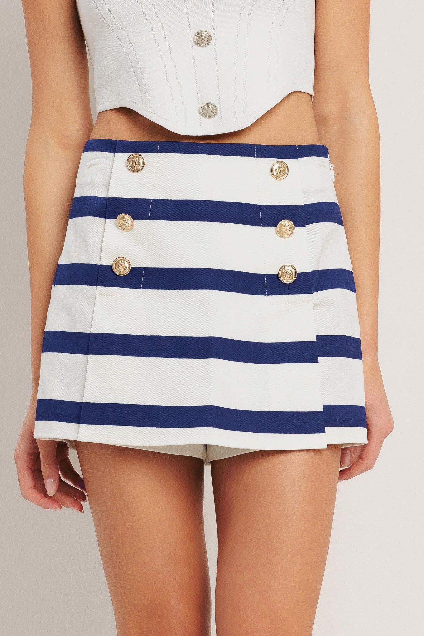 RIVIERA SAILOR WOVEN SKORT - Flying Tomato - Flyclothing LLC