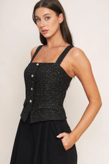 MIDNIGHT PARISIENNE WOVEN JUMPSUIT - Flying Tomato - Flyclothing LLC