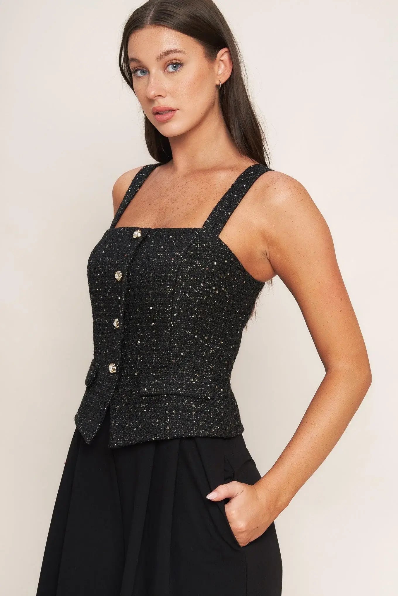 MIDNIGHT PARISIENNE WOVEN JUMPSUIT - Flying Tomato - Flyclothing LLC