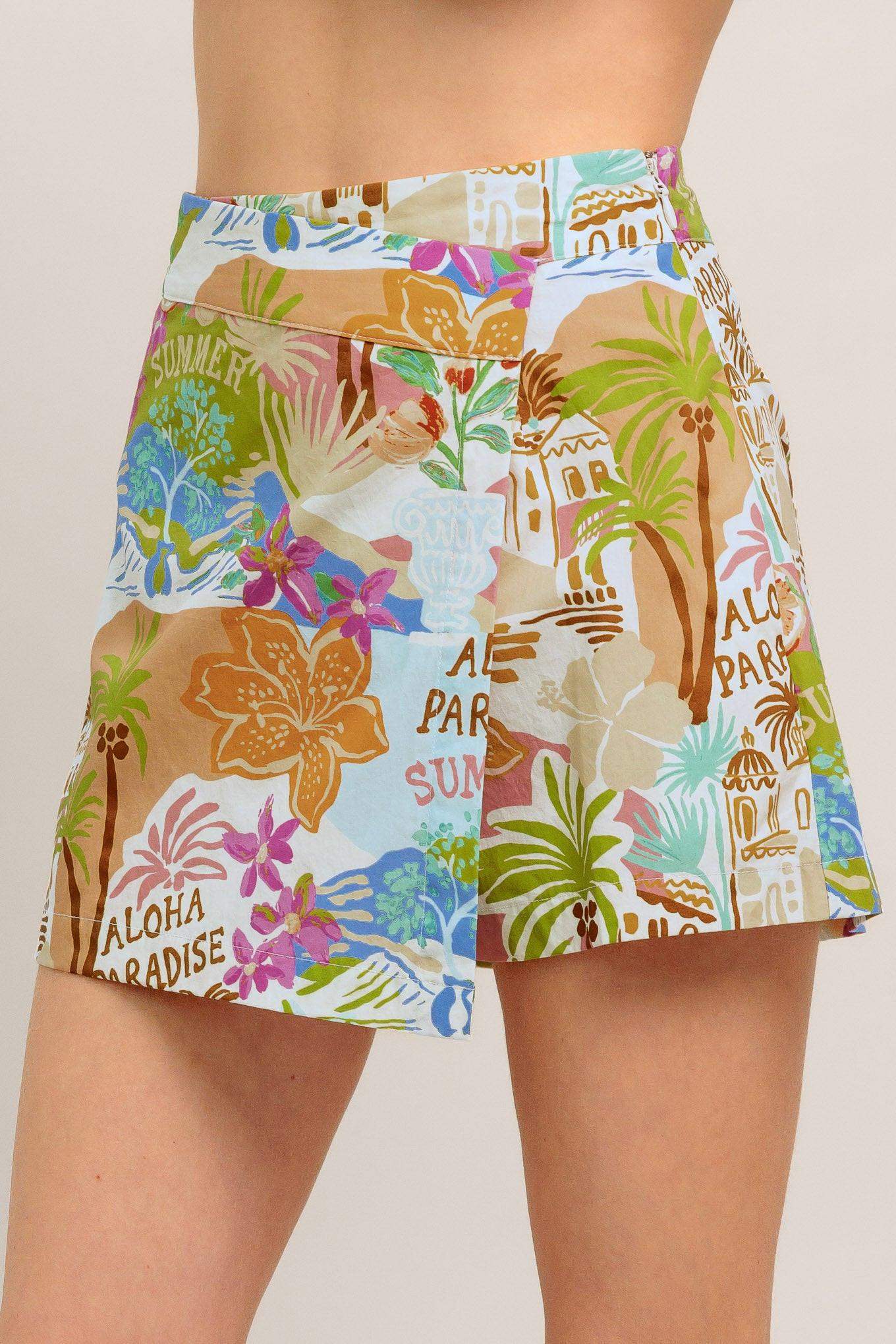 SUNSHINE GETAWAY WOVEN SKORT - Flying Tomato - Flyclothing LLC