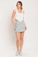 ARTISAN GRID WOVEN SKORT - Flying Tomato - Flyclothing LLC