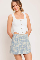 ARTISAN GRID WOVEN SKORT - Flying Tomato - Flyclothing LLC