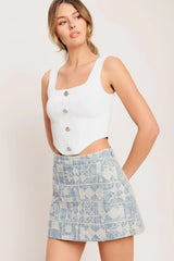 ARTISAN GRID WOVEN SKORT - Flying Tomato - Flyclothing LLC