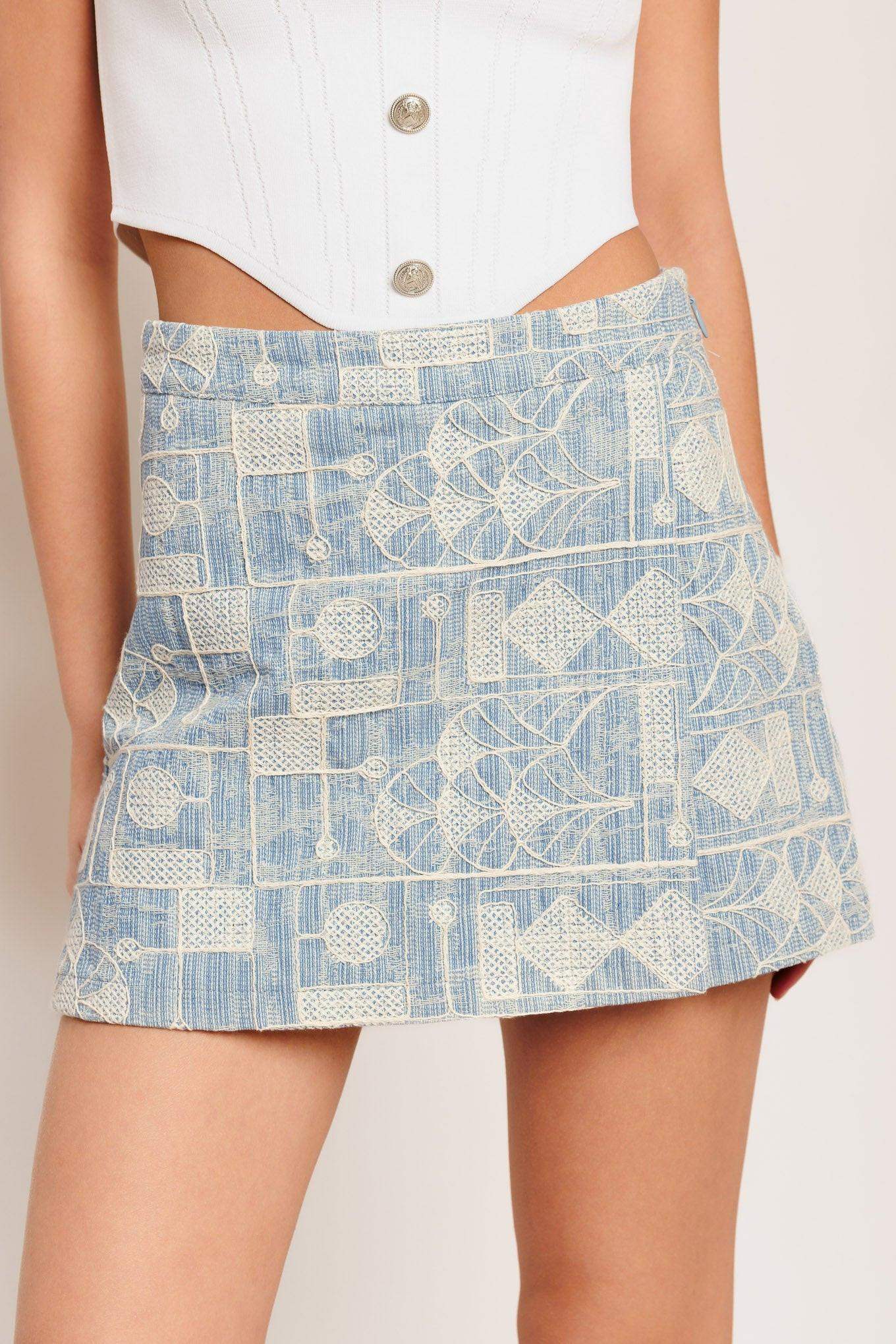 ARTISAN GRID WOVEN SKORT - Flying Tomato - Flyclothing LLC