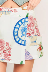 SUMMER PORCELAIN WOVEN SKORT - Flying Tomato - Flyclothing LLC