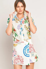 SUMMER PORCELAIN WOVEN SKORT - Flying Tomato - Flyclothing LLC