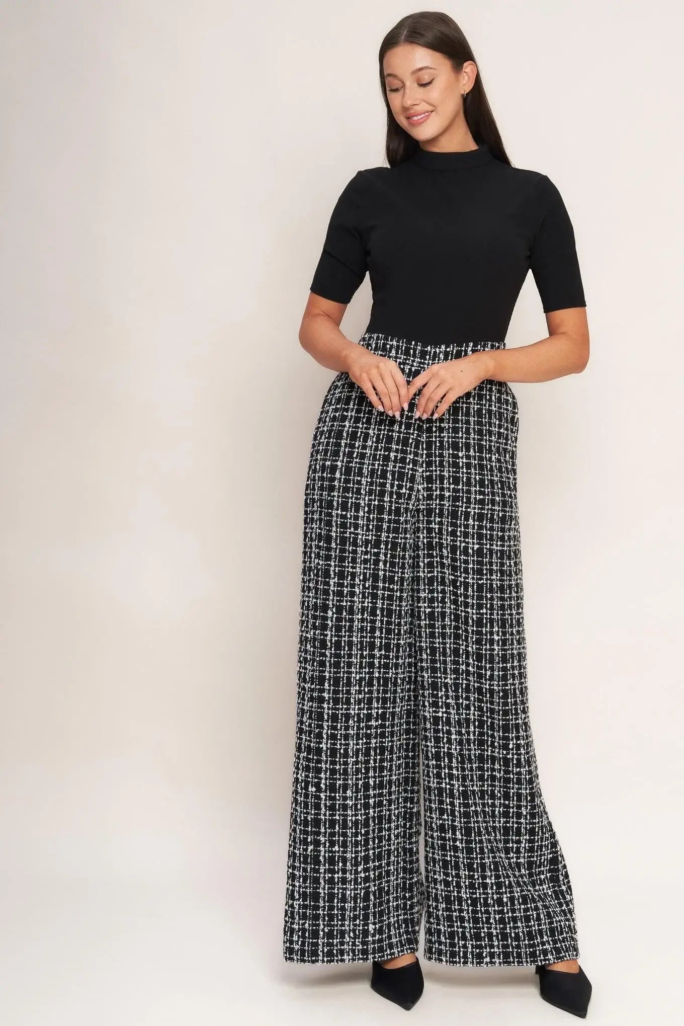 ÉCHEC PARISIEN KNIT TOP AND TWEED PANT JUMPSUIT - Flying Tomato - Flyclothing LLC