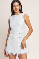 CONFIDENTLY YOURS WOVEN LACE SKORT ROMPER - Flying Tomato - Flyclothing LLC